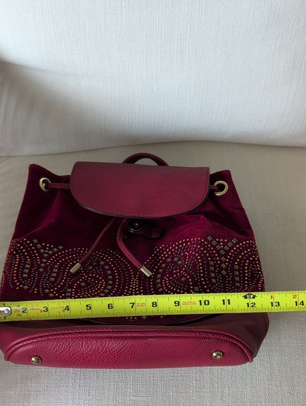 NWT Mellow World Vegan Embellished Stud Drawstring Backpack Bag - Picture 10 of 12